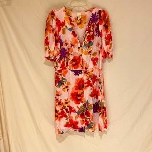 Button down mini floral dress